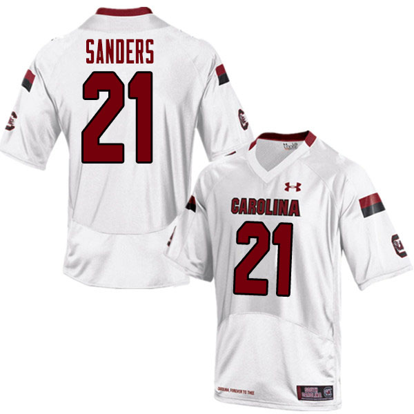 Men #21 Shilo Sanders South Carolina Gamecocks College Football Jerseys Sale-White